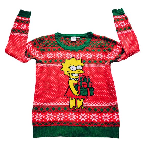 Lisa Simpson Ugly Christmas Sweater - Women’s Size Large - Excellent Condition - Picture 2 of 6